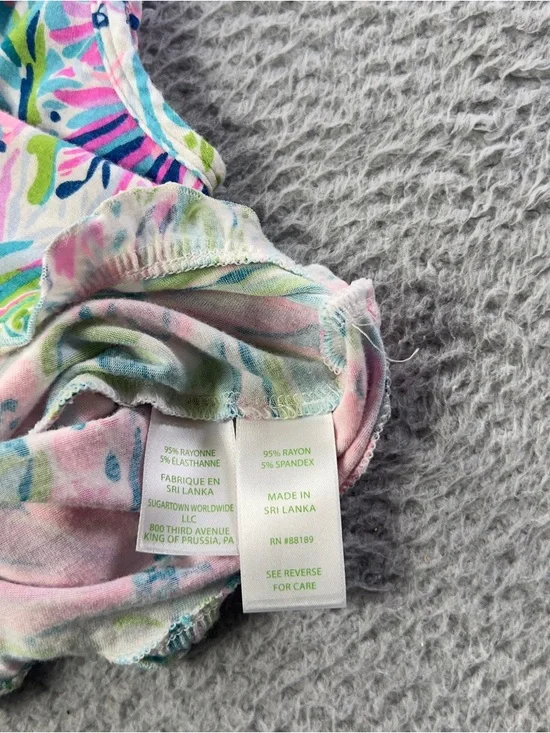 Lilly Pulitzer Ruffle PJ Tank Top Womens XS Multicolor Pajama Comfy Lightweight - Picture 4 of 6